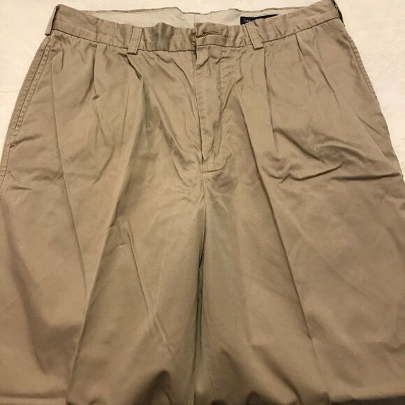 Daniel Cremieux Classics Mens Tan Flat‎ Front Cotton Dress Pants Size 34X29 - Picture 2 of 5